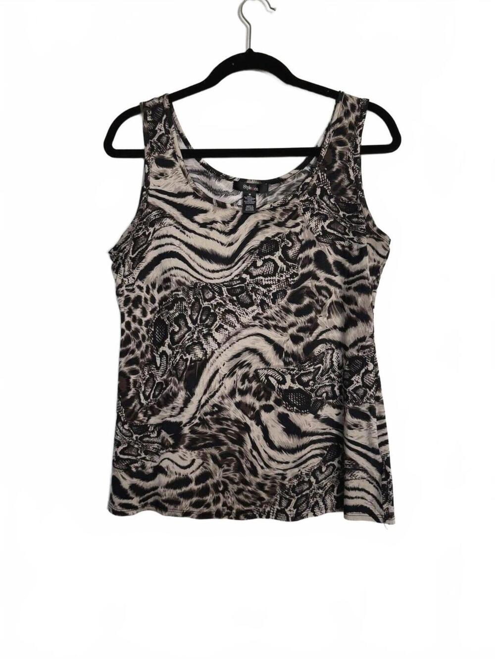 Vintage Y2K 2000s Fashion Animal Print Tank Top Medium